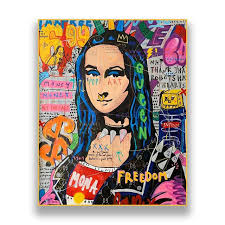 Mona Lisa Graffiti Poster Canvas