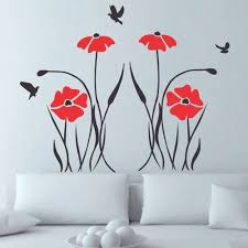 Black And Red Flower Wall Decals At Rs