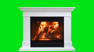 Burning Wood In Fireplace Isolated On