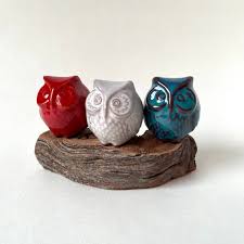 Xmas Decor Handmade Pottery Owl