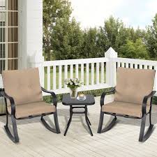 Outdoor Bistro Set Rocking Chairs