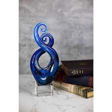 Badash Monet Murano Style Art Glass Swirl Centerpiece On Crystal Base 10