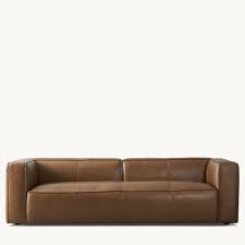 Anver Vintage Tan Leather 4 Seater Sofa