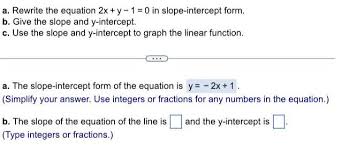 Rewrite The Equation 2x Y