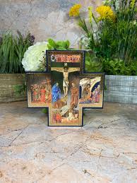 Wooden Crucifixion Icon Handcrafted