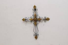 Wrought Iron Cross Wall Vintage Style