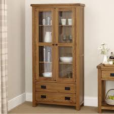 Rustic Oak Display Cabinet