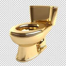 Premium Psd Gold Toilet Bowl Isolated