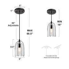 Uolfin Modern Black Kitchen Island Hanging Light 1 Light Industrial Cage Dining Room Pendant Light With Seeded Glass Shade