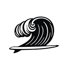 Surfboard On Wave Svg Ai Dxf Cdr Pat