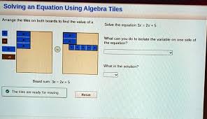 Equation Using Algebra Tiles