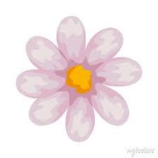 Cute Flower Icon On White Background