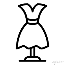Fashion French Dress Icon Outline