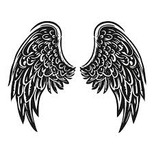 Hand Drawn Angel Wings Silhouette