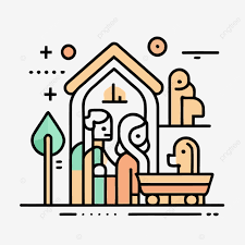 Nativity In Flat Color Design Of A