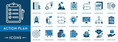 Action Plan Icon Set Containing