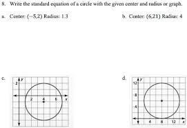 Write The Standard Equation Ofa Circle