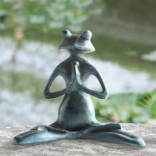 Spi Home Meditating Yoga Frog Garden Sculpture
