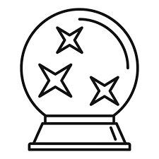 Fortune Teller Glass Ball Icon Outline