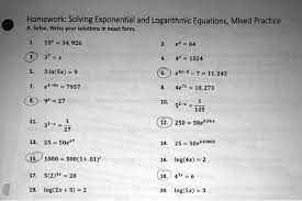 Solved Homework Solving Exponential