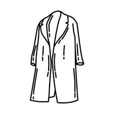 Winter Long Coat For Women Icon Doodle