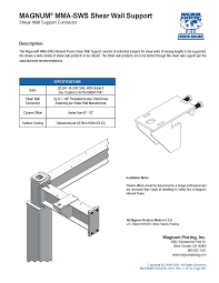 moment frames data sheets on