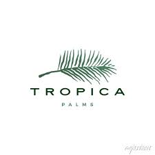 Palm Leaf Tropical Logo Vector Icon