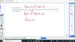 Blanks Is The Quadratic Function