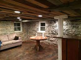 Basement Stack Stone Stained Concrete