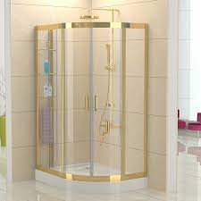 Golden Frame Shower Doors Brass Or