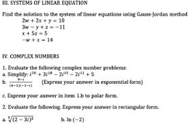 Systems Of Linear Equations Find The