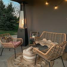 Outdoor Gas Heater Umbrella Steel Black