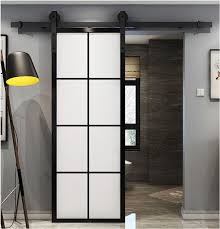 Frosted Glass Sliding Barn Door With