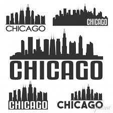 Chicago Illinois Usa Flat Icon Skyline