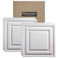 Genesis 23 75in X 23 75in Icon Relief Lay In Vinyl White Ceiling Panel Case Of 12