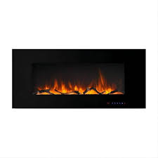 Flame 42 In Wall Mounted Thermostat Electric Fireplace With Timer Control
