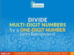 Divide Multi Digit Numbers By A One
