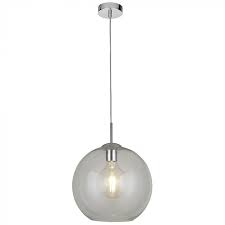 Globe Midi Pendant Light In Clear Glass