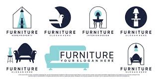 Furniture Icon Set Logo Design With