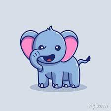 Cute Elephant Smiling Vector Icon
