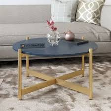 Cherrie Round Metal Leg Wooden Coffee Table