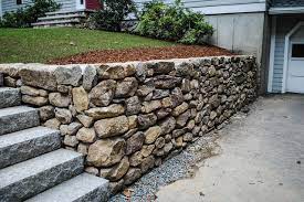 Stacked Stone Wall Traditional