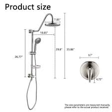 Wall Slid Bar Round Rain Shower Faucet