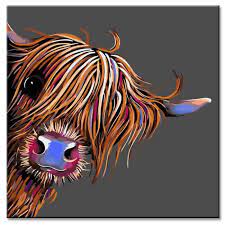 Paint By Numbers Big Eyes Highland Cow Art