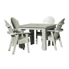 Highwood Hamilton 5 Piece Square Plastic Outdoor Dining Set