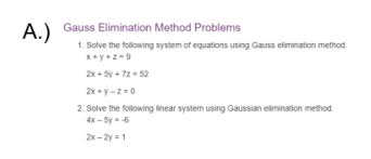Gauss Elimination Method Problems 1