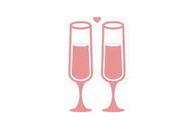 Champagne Glasses Icon Svg Cut File By