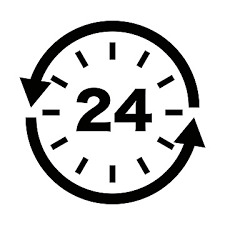 Clock Sign For 24 Hour Operation Vector