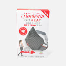 sunbeam go heat heating pad cordless on the go gray