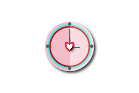 Valentine Icon With Cute Clock Graphic